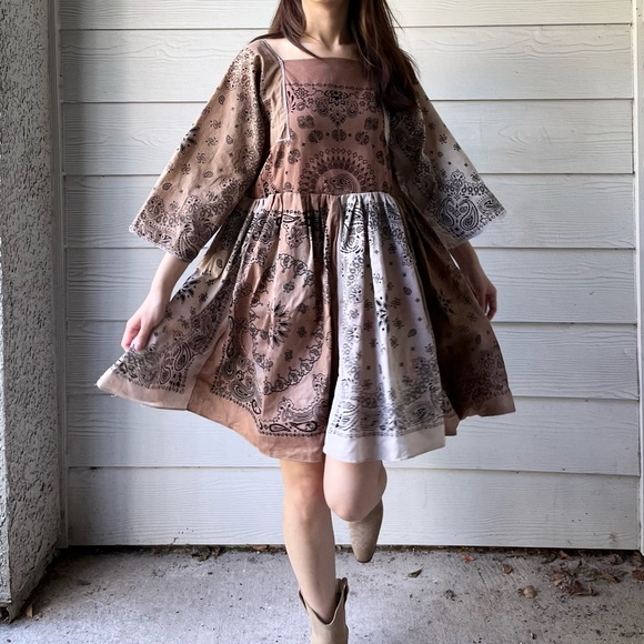 Handmade Bandana Dress SKU 7780 Muddy/Earthy - Picture 14 of 16